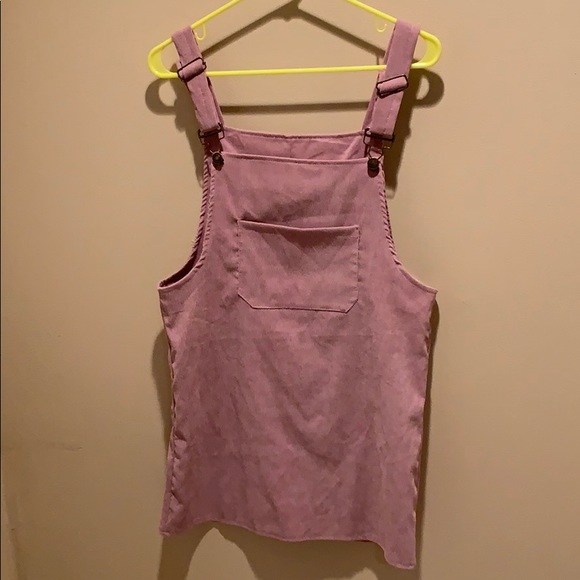 lilac overall dress